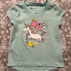 Under Armour Kids' Light Blue 'Girl Wonder' Unicorn Tee